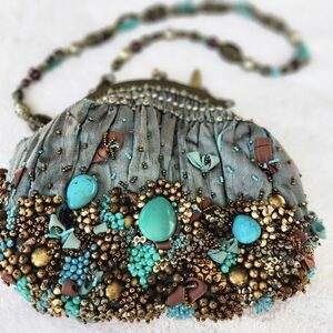 MARY FRANCIS VINTAGE embellished Beaded Clutch